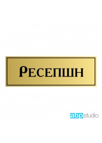Табличка на дверь Ресепшн пластик золото/серебро  (арт.Тd17)